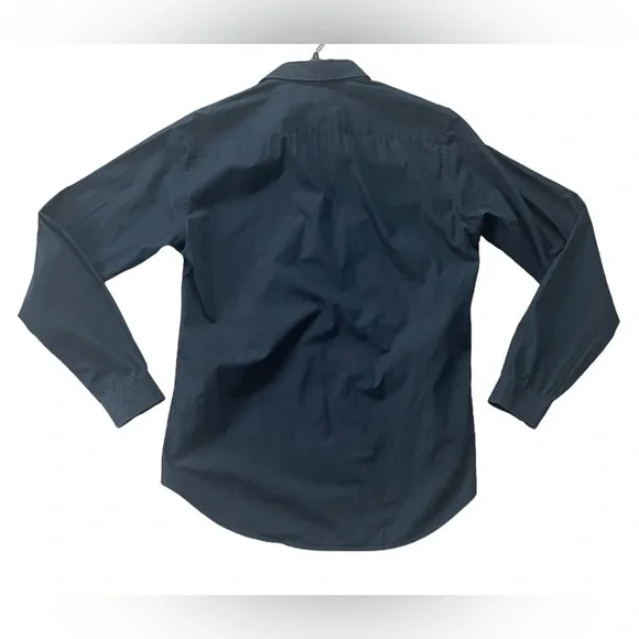 Sandro Paris Cotton Navy Blue Button Down Shirt Classic Size 38 6 Preppy Capsule - Picture 2 of 6